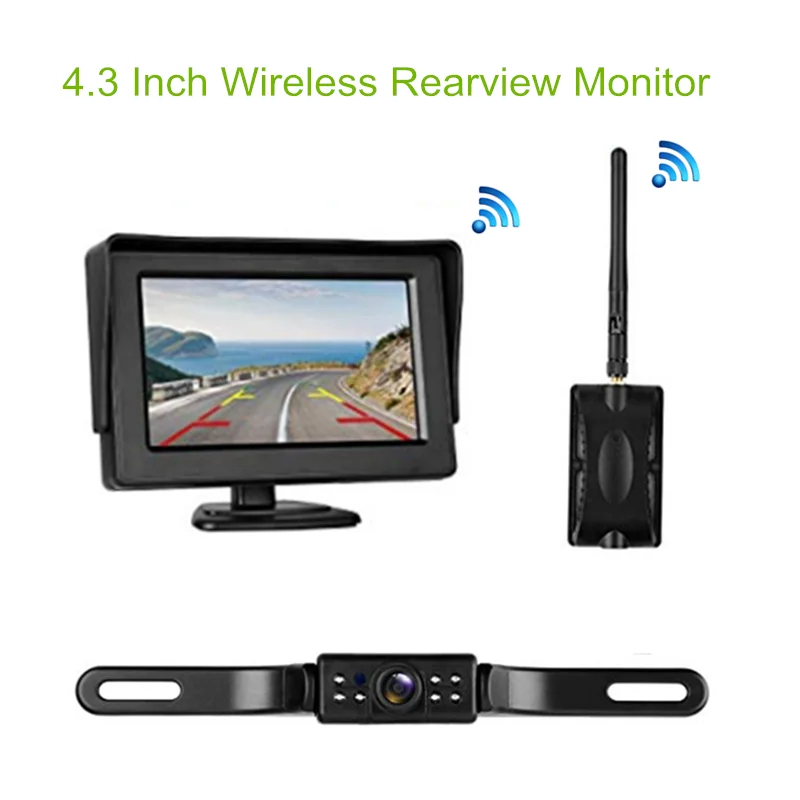 

4.3 Inch LCD HD Wireless Car Rear View Cam System w/ Night Vision Reverse Camera