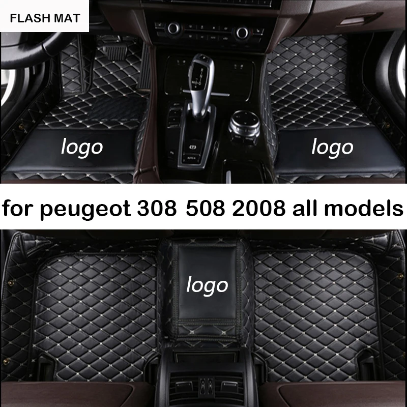 Автомобильные коврики с логотипом на заказ для peugeot 308 peugeot 206 508 207 301 sw 307 407 408 2008 4008 5008 автомобильные аксессуары автомобильные коврики