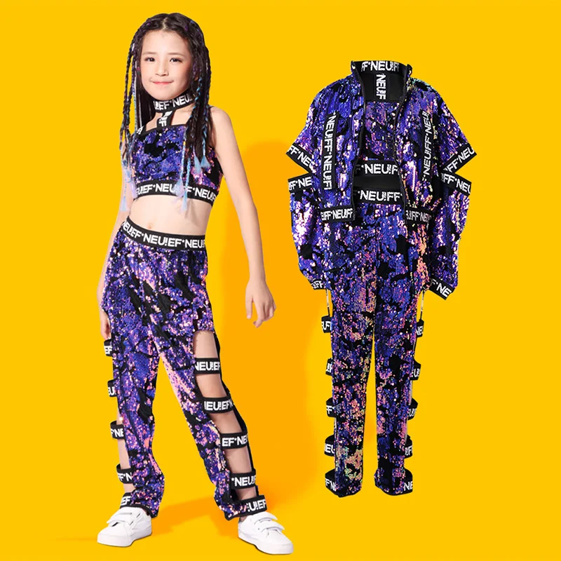 Children-Colorful-Jazz-Sequin-Dance-Costume-Kids-Hip-Hop-Clothing-For-Girls-Dancing-Costumes-Street-Performance
