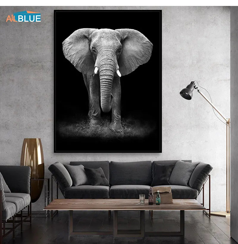 Холст художественные постеры с животными и принтами черный и белый жираф слон картина с изображением зебры для гостиной настенная художественная декоративная картина