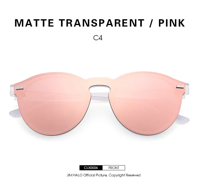 Óculos de sol feminino com lente espelhada pink