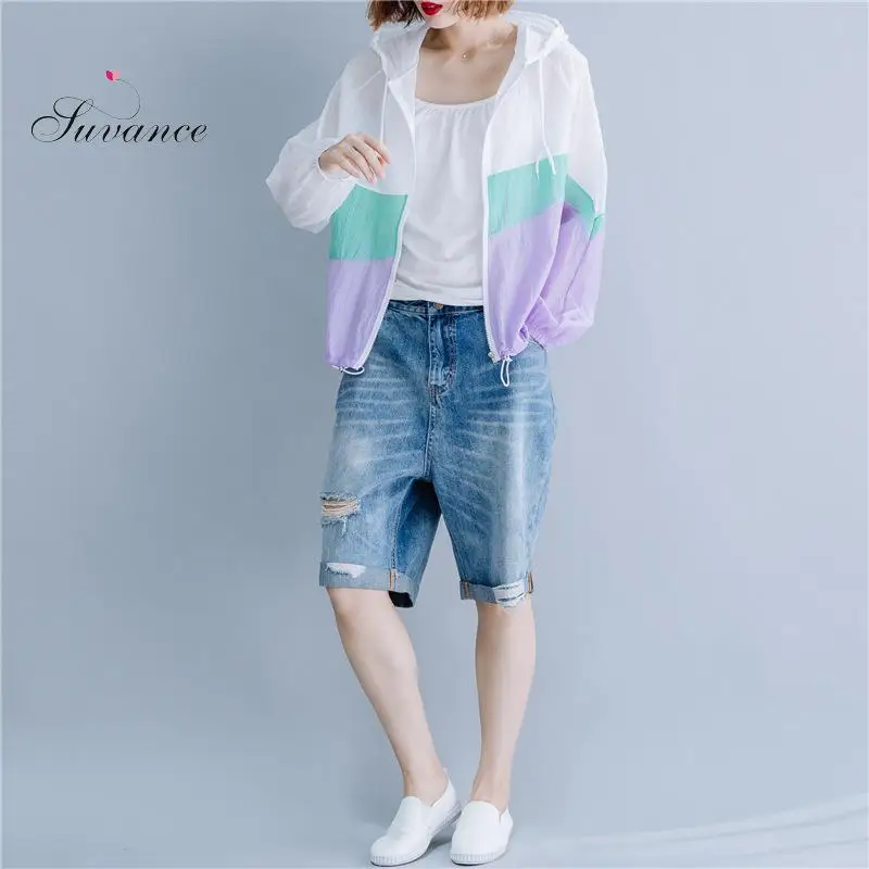 

Suvance 2019 Summer Sunscreen Casual 2 Color Long Sleeve Loose Hoodies One Size Women Thin Coat Jl-gm9605