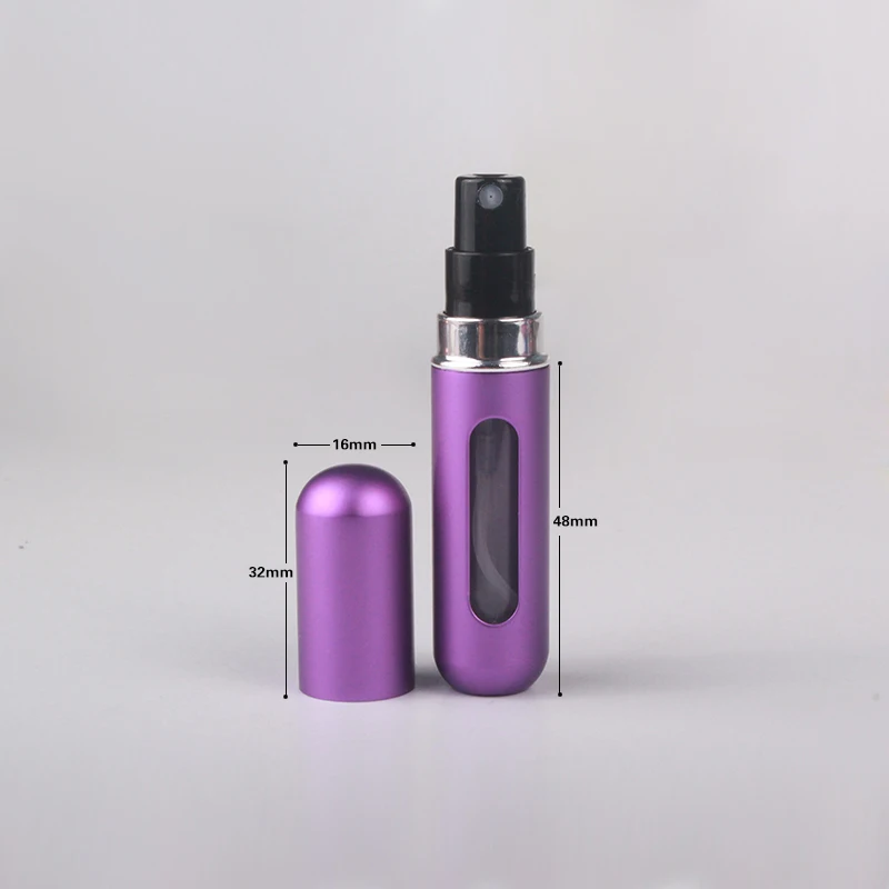 MUB- 5ml Refillable Mini Perfume Spray Bottle Aluminum Spray Atomizer Portable Travel Cosmetic Container Perfume Bottle