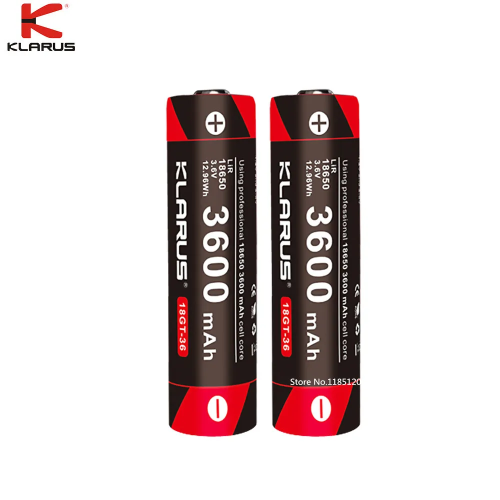 2 шт KLARUS 18650 3600mAh 18GT-36 3,6 V литий-ионная батарея Высокая производительность 18650 li батарея