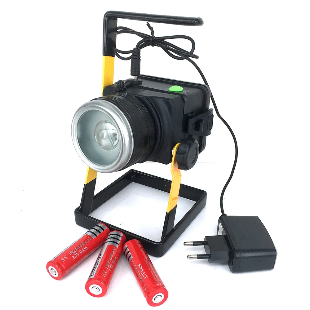 

XML T6 15W Portable Rechargeable LED Floodlights Flood Light 18650 Spot  Light Power Bank Function with Battery & Charger