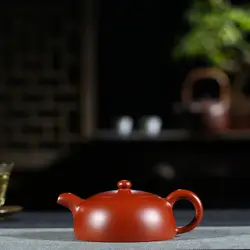Керамический чайник, качественный товар, известная ручная работа, необработанная руда, ярко-красный халат, полмесяца, чайник, кунг-фу