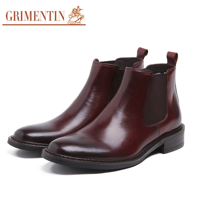 GRIMENTIN, botines italianos para hombre, cuero hechos a negro, marrón, de oficina para hombres _ - AliExpress Mobile