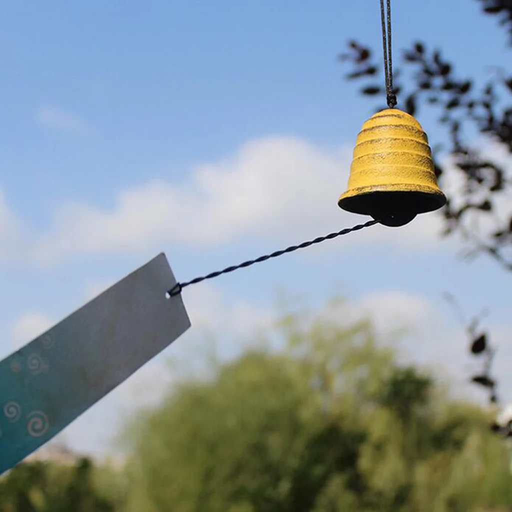 Traditional Japanese Iwachu Cast Iron Bell Wind Chimes Patio Decoration Hanging Decor for Home Garden