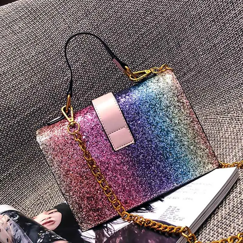 Women Handbag Fashion Sequin Female Exquisite Shoulder Bags Rainbow Rivet Crossbody Bag Messenger Bags Bolsos Mujer Tote SS7164 (5)