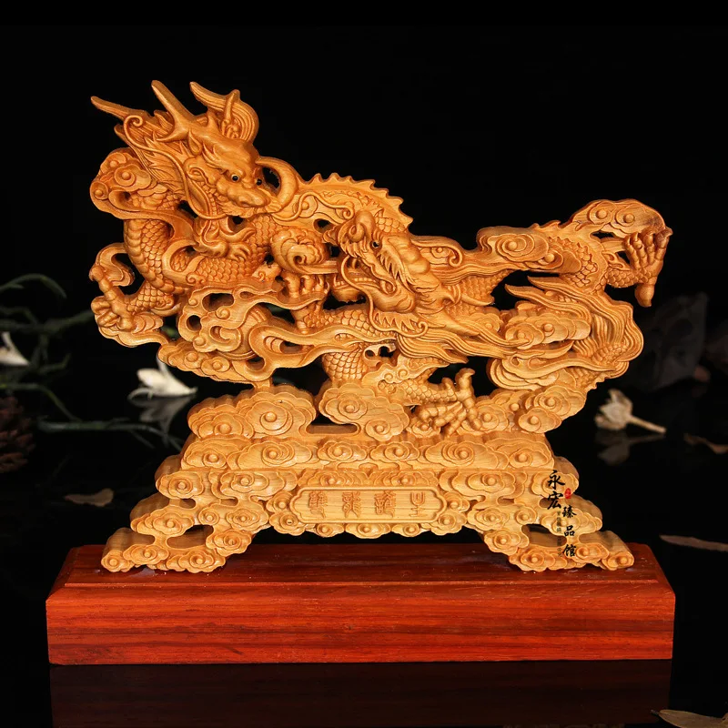 

Wood carved dragon,desktop Decoration home decorations ornaments(A024)