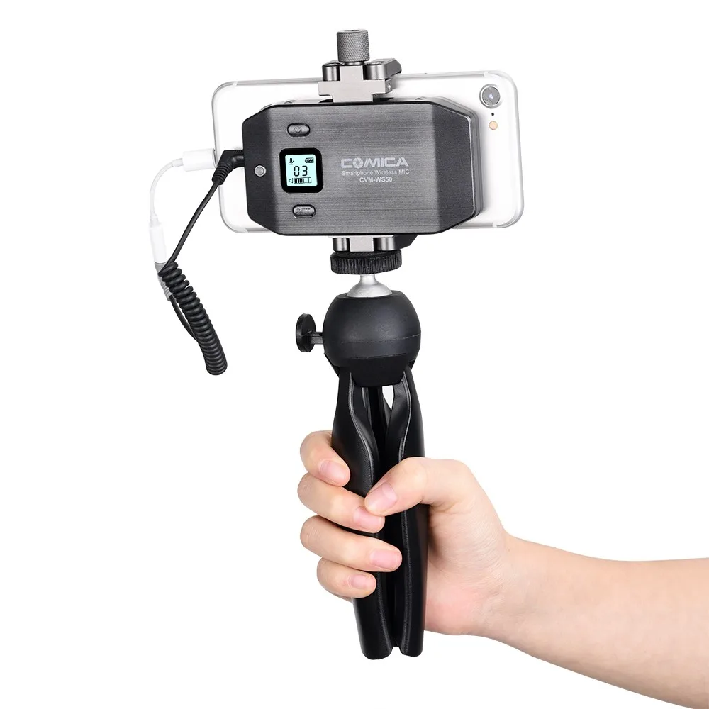 productimage-picture-comica-cvm-ws50-c-professional-wireless-lavalier-microphone-uhf-6-channel-with-handle-grip-for-camera-dslr-smartphone-iphone-x-8-8-plus-7-7-104572