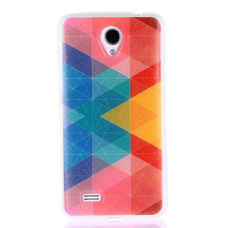 Abstract Clear Edge Soft Silicon Painting Back Cover Case For VIVO Y22