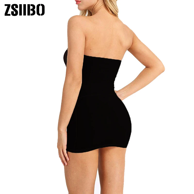 ZSIIBO Off Shoulder Backless Party Dress Women Sexy Dress Black Dresses Strapless Long Tube Top Vestidos Women's Dress wrap dress