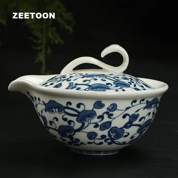 

180ml Japanese Blue and White Porcelain Gaiwan Teapot Kung Fu Tea Set Puer Tea Pot with Strainer Creative Ceramic Home Ornament