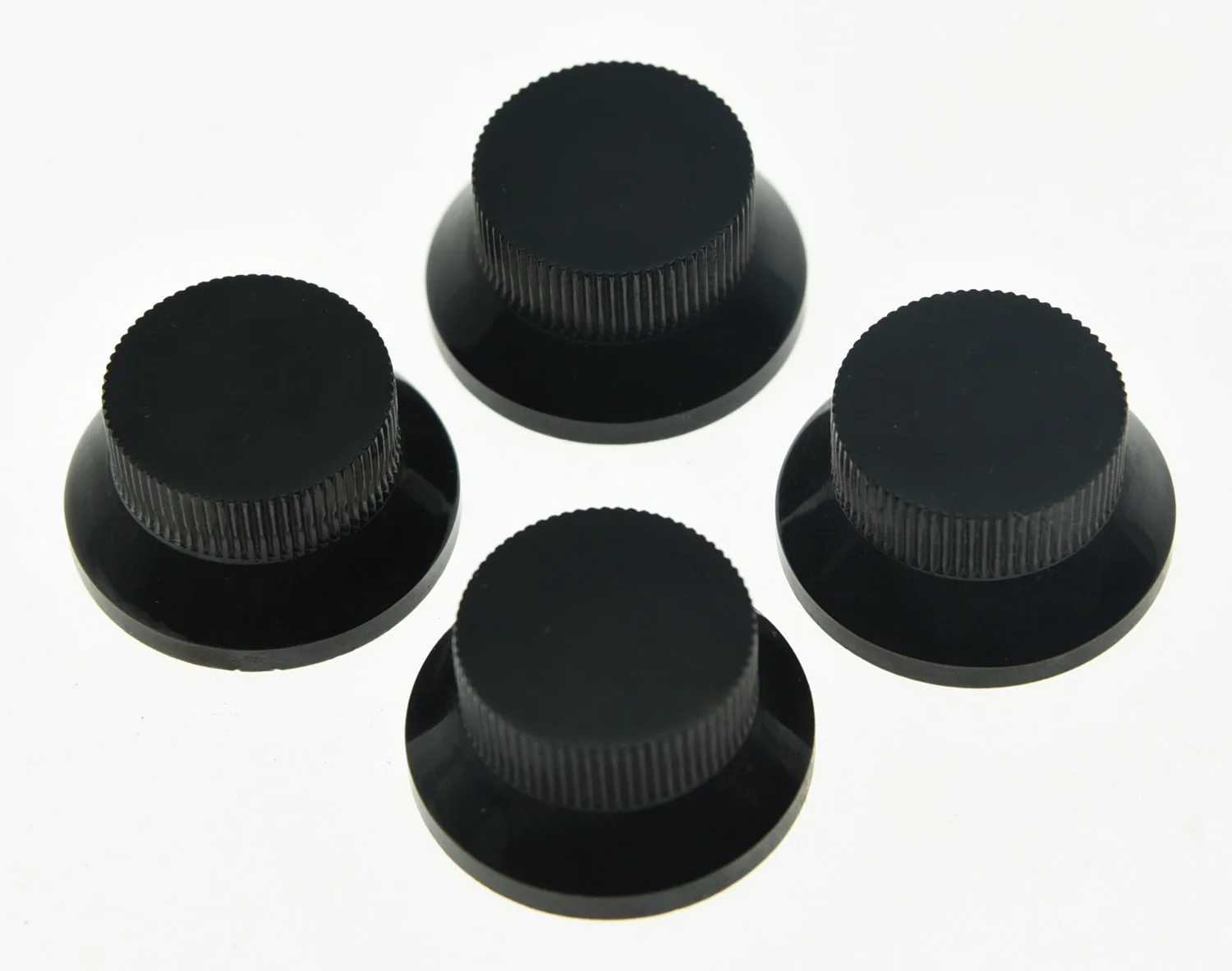 KAISH 4pcs Black Metal LP Top Hat Bell Knobs Guitar Bass Knob for