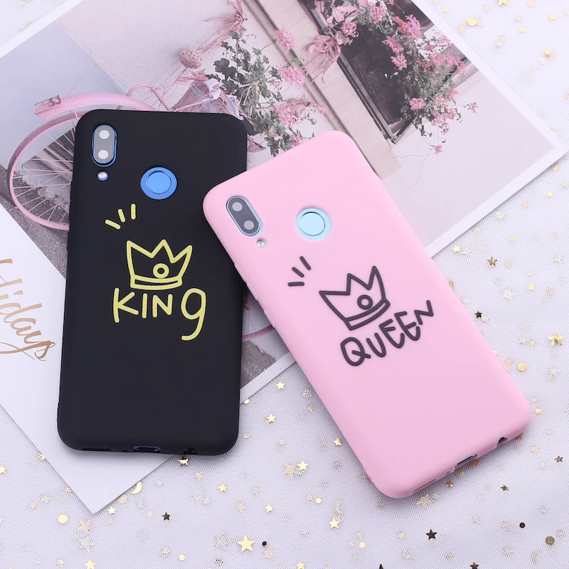 Силиконовый чехол для Xiaomi Mi Redmi Note 5 6 7 8 9 10 lite Pro Plus King and Queen Crown|Бамперы| |