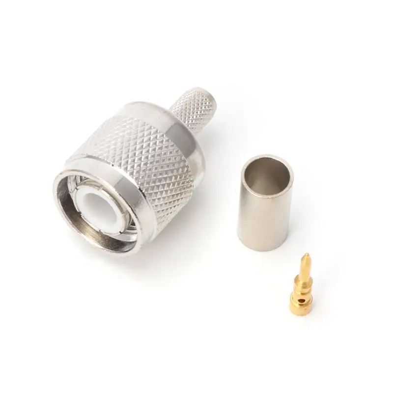 

TNC Male Plug RF Coax Connector Crimp Nickelplated For Cable RG58 RG142 RG400 LMR195