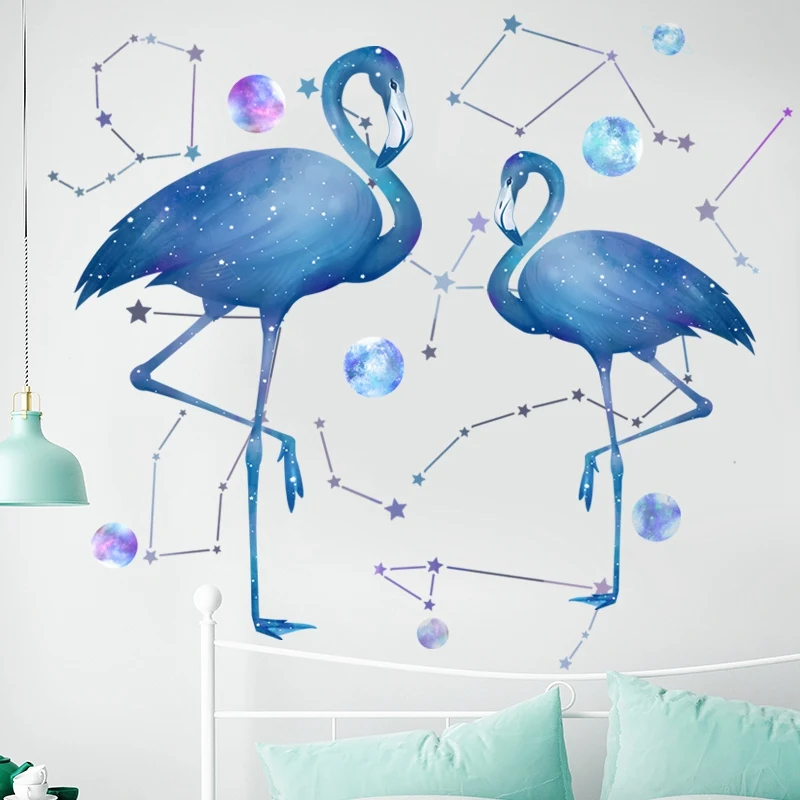 

Constellation Flamingo Wall Stickers for Living room Bedroom Kids room Nursery Wall Decor Art Murals Removable Vinyl Decals
