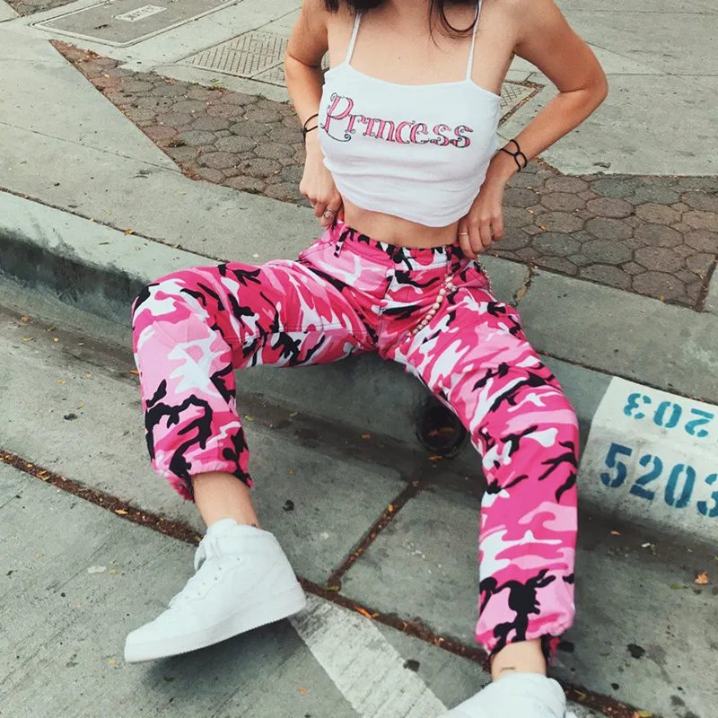 black and pink camo pants
