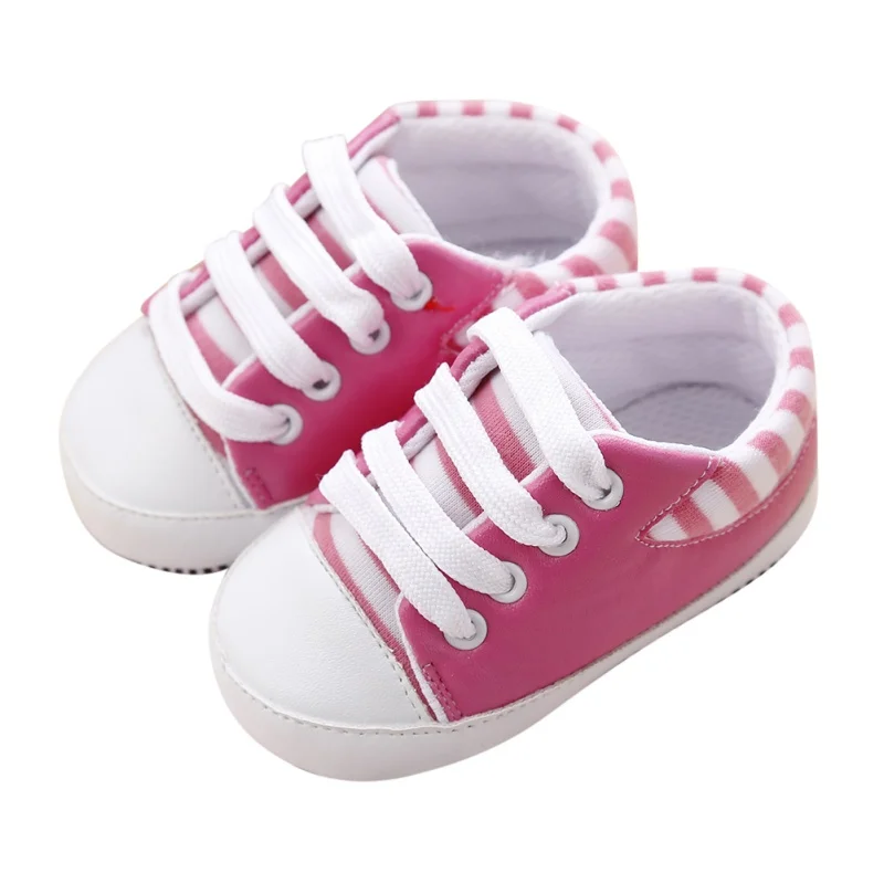 2017 Newest Fashion Cute Baby Girls Boys Striped First Walker Toddlers Kids PU Non-slip Toddler Shoes