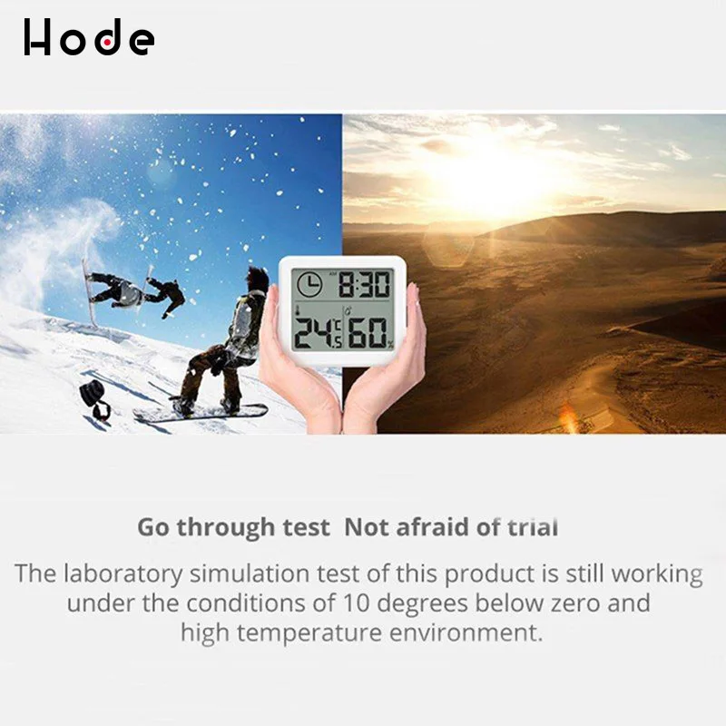 Многофункциональный цифровой термометр, гигрометр, часы, измеритель температуры и влажности в помещении, тонкий 3,2 дюймовый большой ЖК-экран