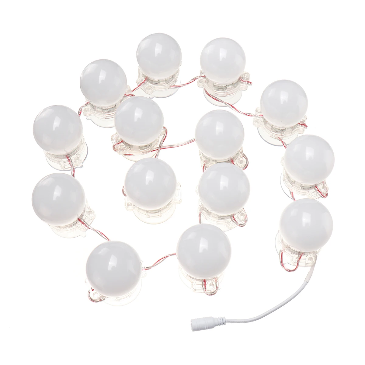 

Smuxi DIY 14pcs LED Lamp String White Makeup Mirrors Lamp Suction Cosmetic Dressing Salon Barber Shop Dresser Wall Lights
