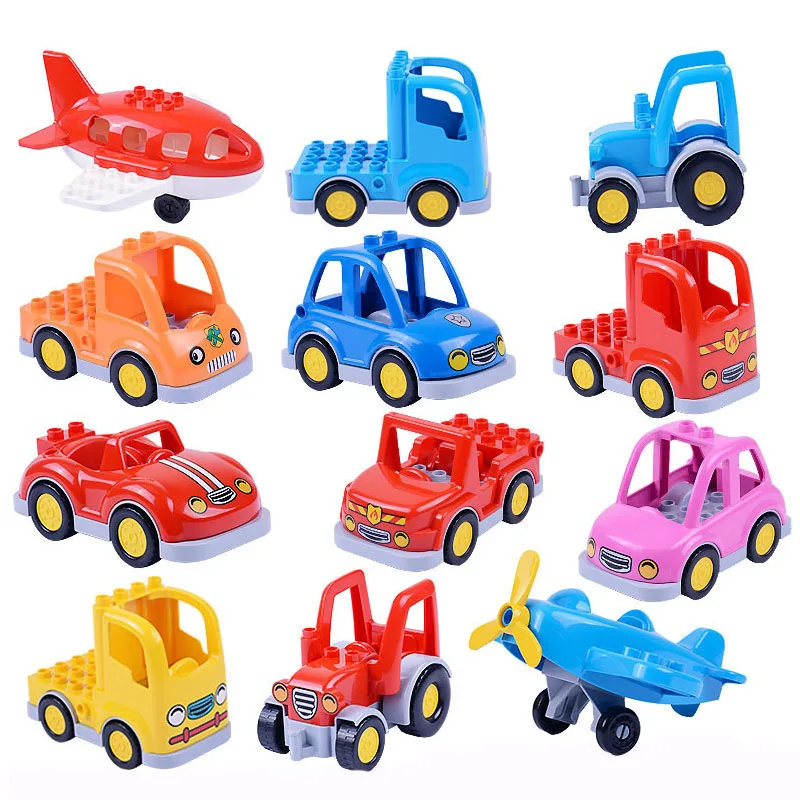 

1Pcs DIY Big Duploe Block Set Toys Compatible With Duploe Baseplate Car Building Blocks Figure Education Toys For Kids Children