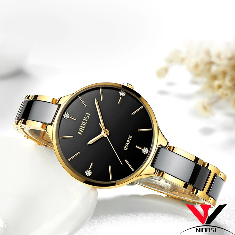 

NIBOSI Watch Women Watches Ladies Creative Women's Ceramic Bracelet Watches Female Clock Relogio Feminino Montre Femme
