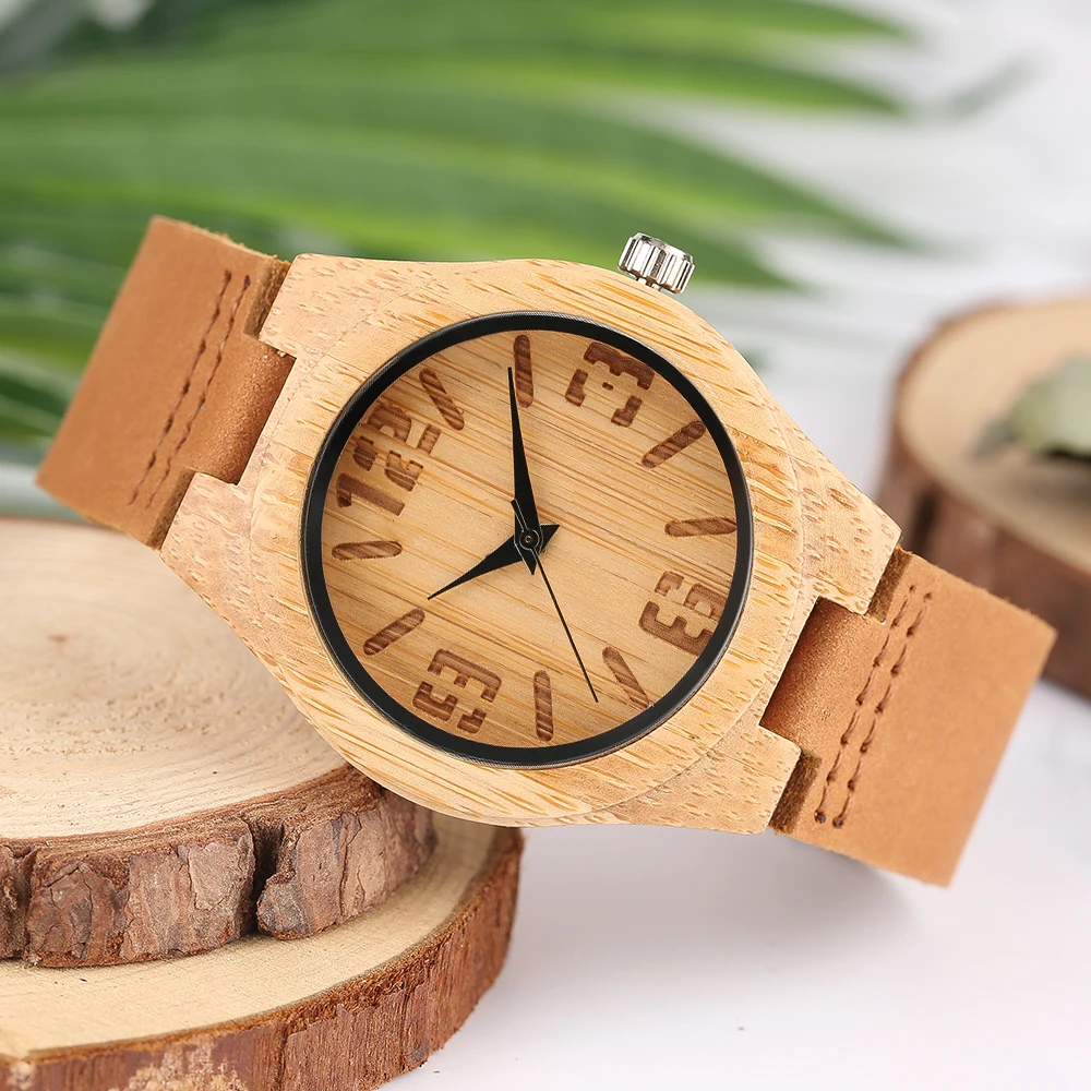 YISUYA Nature Wooden Quartz Wrist Watch Women Fresh Casual Bamboo Clock for Ladies Near Nature Women Watches with Gift Bag Reloj (9)