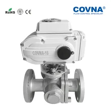 1 дюймов три способа моторизованный фланец шарового клапана ГБ стандартный фланцевый нержавеющая сталь 304 на Off Тип