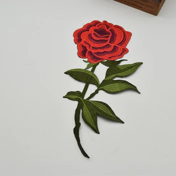 

10pcs Fashion Embroidered Red Flower Patch iron on Applique Sew Dress DIY