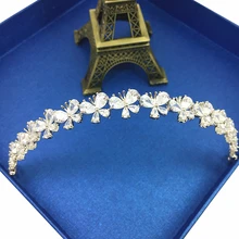 Paved Cubic Zircon Tiara Butterfly Zirconia Bride Crown Wedding Hair Accessories Hair Jewelry CZ Coroa Bijoux Cheveux WIGO1217