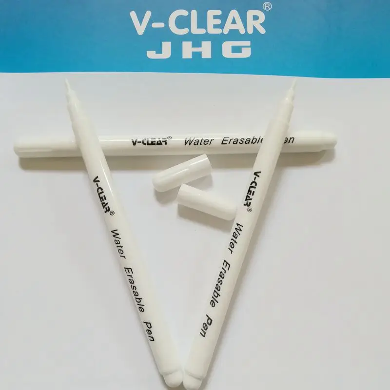 VCLEAR водорастворимые ручки белого цвета, 3 шт., стираемые чернила, текстиль, кожа, маркер для стирания, маркер для ткани