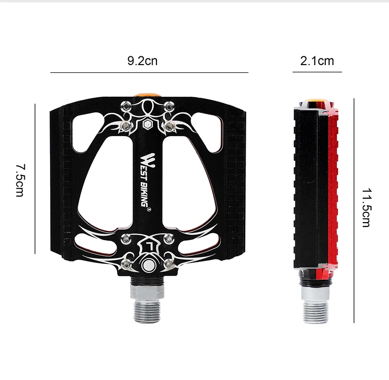 West biking противоскользящая велосипедная педаль 2 Герметичный Подшипник из алюминиевого сплава Plathorm MTB дорожный велосипед полые педали