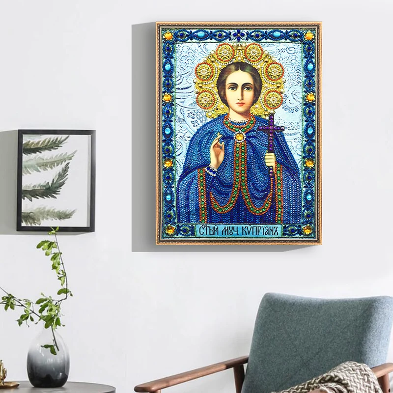 RUBOS DIY Diamond Painting Icons Theotokos Jerusalem Religion Diamond Embroidery 5D Big Bead Pearls Glass Mosaic 3D Crystal Sale (20)