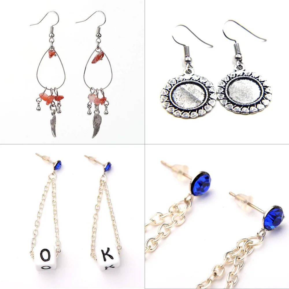 شحن مجاني! مجوهرات النتائج أداة مجموعة ، القرط الاكسسوارات اليدوية المواد أقراط المطاط الأذن كاب المقابس تحلق القرص سدادة الأذن