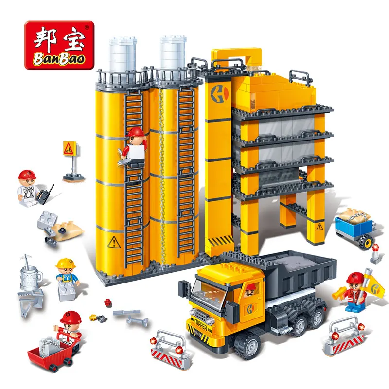 

BanBao 8532 Engineering Construction Concrete Delivery Stations Bricks Educational Building Blocks Model Toy For Children Kids