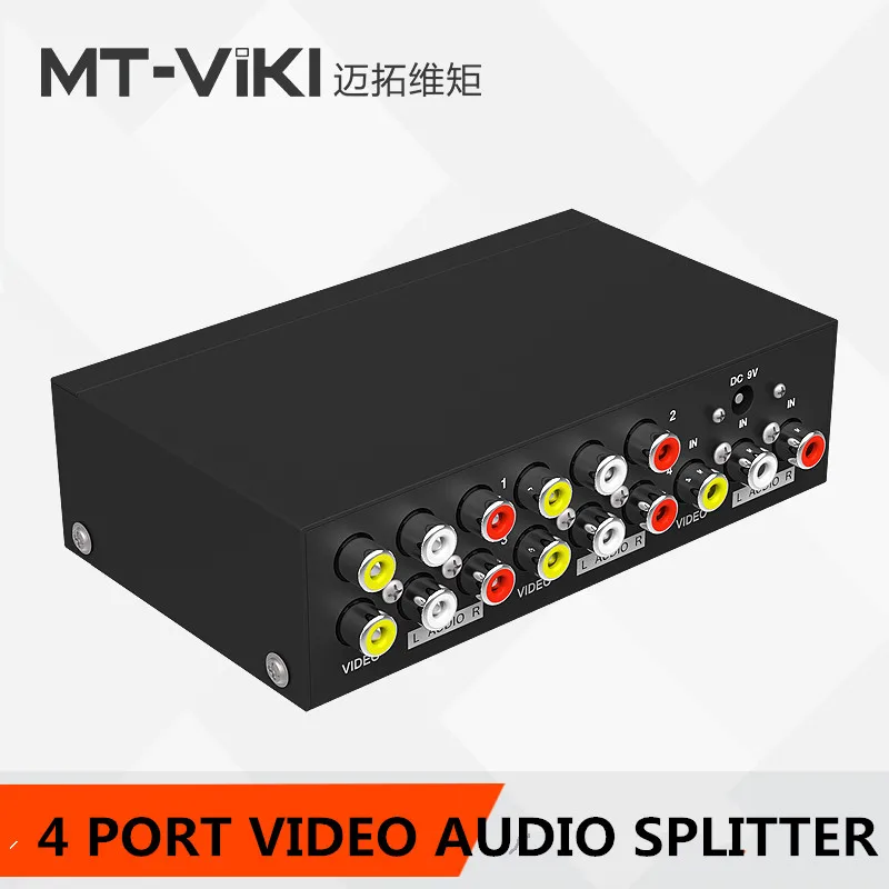 MT Viki 1x4 RCA AV сплиттер 4 порта видео аудио дистрибьютор ТВ дисплей такое же