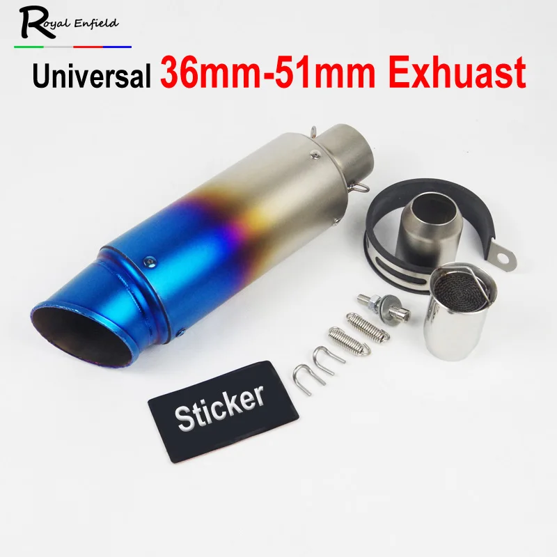 New exhuast 51mm Blue Decoration Cool Style Refit Exhaust Muffler Pipe