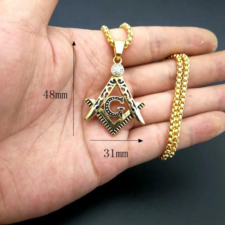Masonic AG титановая сталь ожерелье хип-хоп кулон Модные ювелирные изделия лучшие друзья высокое качество Промотирование G0030