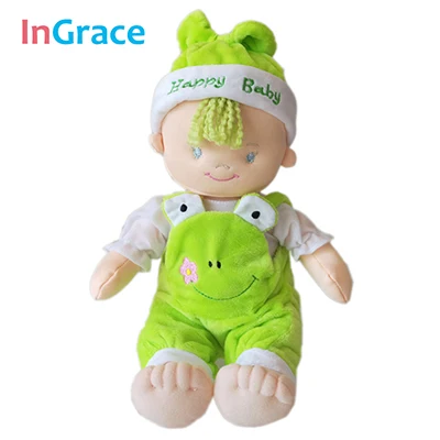 Ingrace/Детская кукла с одеждой в виде животных; милая плюшевая игрушка для младенцев; куклы для сна; подарок для ребенка - Цвет: green