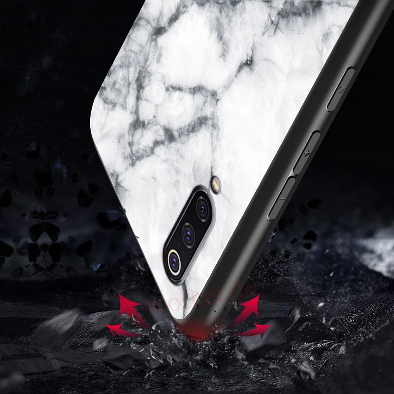 Tempered Glass Case For Xiaomi Mi 9 SE Mi 8 Lite A1 A2 Max 3 Mix 3 6X Cover On Redmi Note 7 5 6 Pro 4X 6A 5 Plus S2 Marble Cover