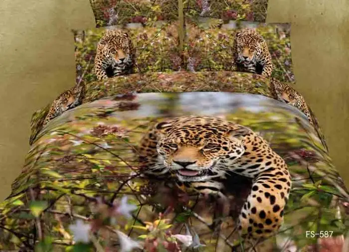 Buy 3D Leopard animal print bedding set queen size
