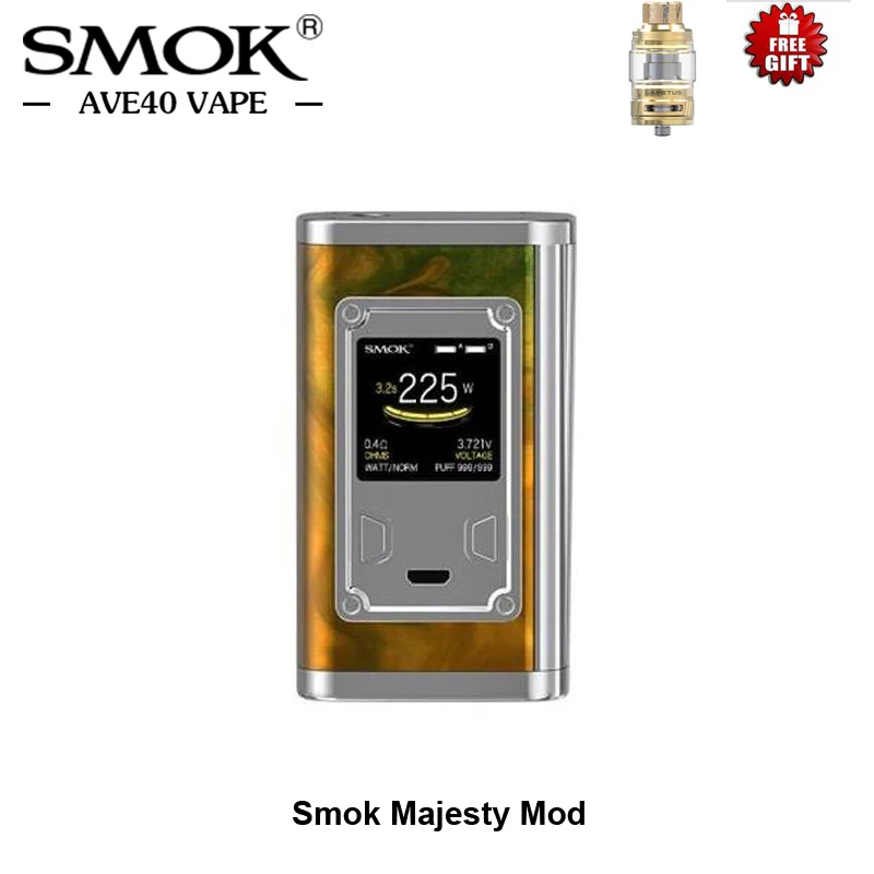 

Original Electronic Cigarettes SMOK Majesty Resin Mod Vape Box Mod 225W Power Vaporizer VS SMOK Alien Box Mod