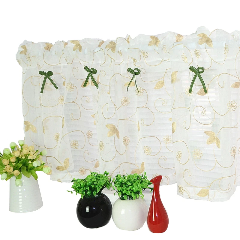 Белая короткая занавеска, драпировка кофейного цвета, занавеска из тюля для девочек, для спальни, для детей, для оформления окна, занавеска для кухни, DL014* 30