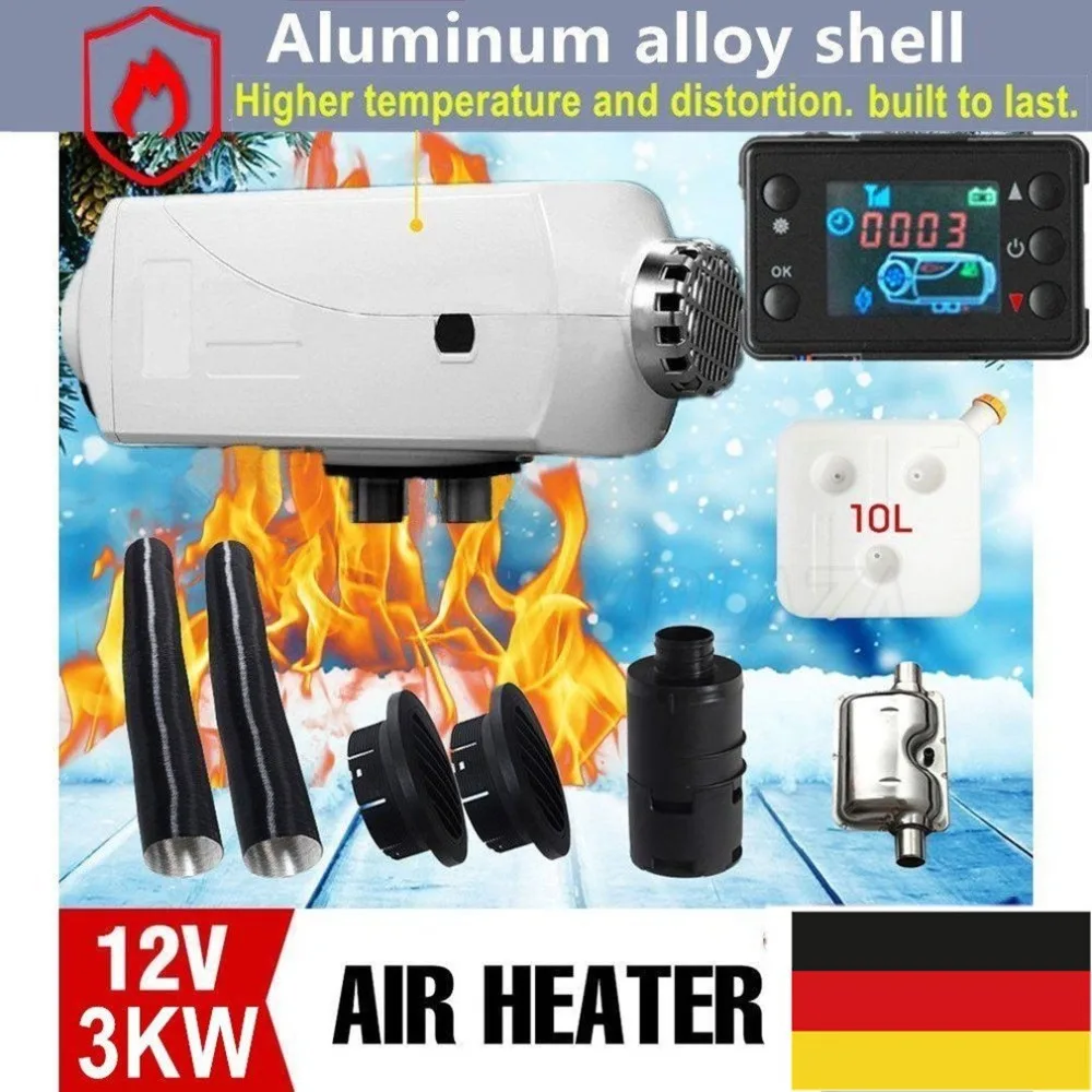 

3KW 12V Air Heater diesel Car Heating Parking Auxiliary Heater Heater Air Filter Single hole heater rotary switch with muffler