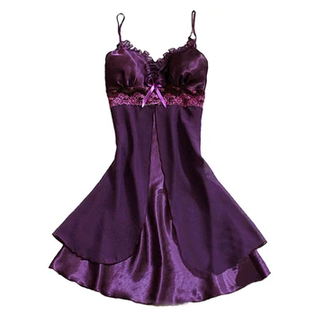 

Women Sexy Lace Sleep Dress Night Gown Sleeveless Nightdress V-neck Pajamas Nightwear