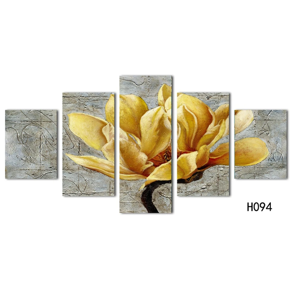 Современный плакат HD Печатный настенный художественный Декор для гостиной картины 5 шт. Красивая Золотая Орхидея цветок живопись на холсте PENGDA