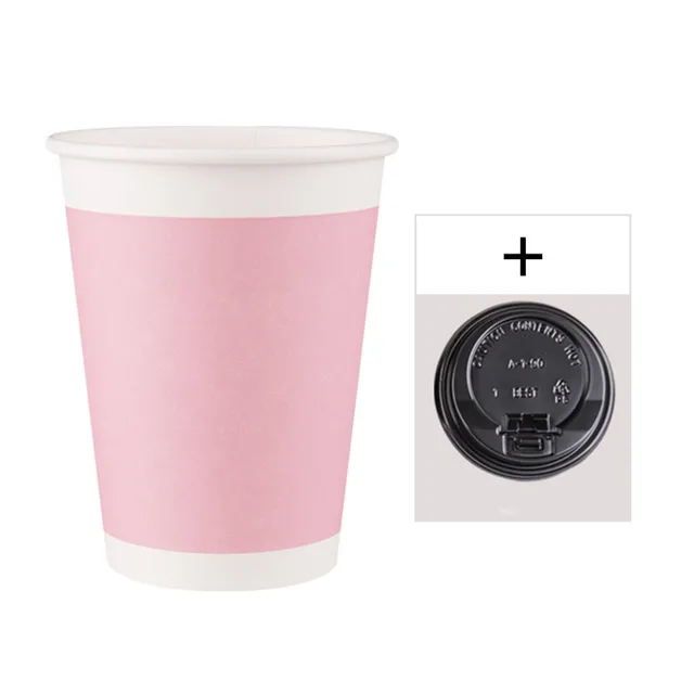 50pcs High Quality Pink Disposable Coffee Cup 500ml 16oz Hot Drink Milk Tea  Juice Paper Cups Birthday Party Favors Beverage Cup - Disposable Cups -  AliExpress