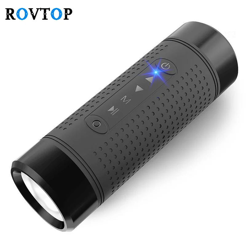 Rovtop открытый беспроводной Bluetooth динамик стерео музыка портативный сабвуфер бас динамик с 5200 мАч банк питания и светодиодный светильник Z2